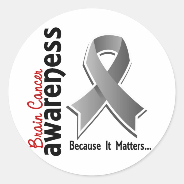 Brain Cancer Awareness 5 Classic Round Sticker (Front)