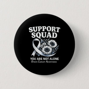 Brain cancer awareness grey ribbon butterfly 6 cm round badge