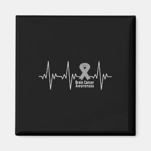 Brain Cancer Awareness Heartbeat World Brain Tumor Magnet