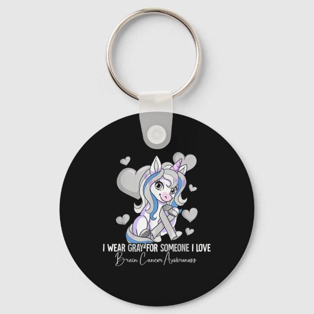 Brain Cancer Awareness  Key Ring (Front)
