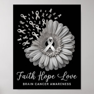Brain Cancer Awareness Month Faith Hope Love Poster