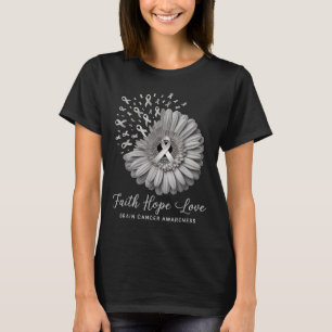Brain Cancer Awareness Month Faith Hope Love T-Shirt