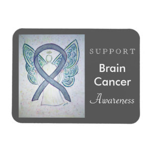 Brain Cancer Awareness Ribbon Angel Custom Magnet