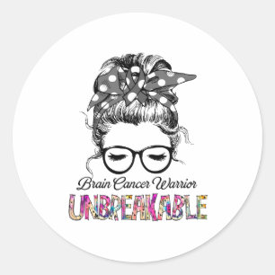 Brain Cancer Awareness Ribbon Support Gifts Classic Round Sticker