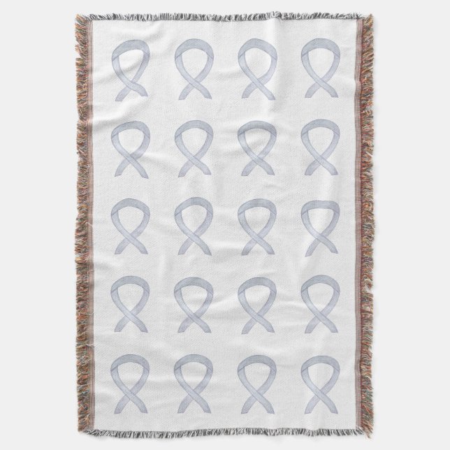 Brain Cancer Awareness Ribbon Throw Blankets (Front Vertical)
