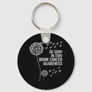 Brain Cancer Awareness Shirt Wear Grey Fight Brain Key Ring