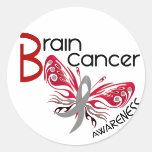 Brain Cancer BUTTERFLY 3 Classic Round Sticker