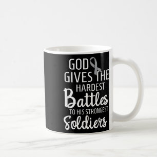Brain Cancer Fighter Survivor Motivational Grey Ri Coffee Mug