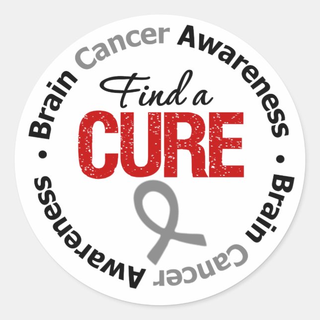 Brain Cancer Find A Cure Classic Round Sticker (Front)