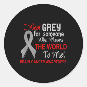 Brain Cancer For Someone Who Means World To Me Classic Round Sticker