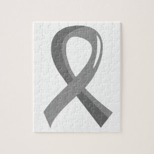 Brain Cancer Grey Ribbon 3 Jigsaw Puzzle