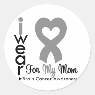 Brain Cancer Heart Ribbon For My Mum Classic Round Sticker