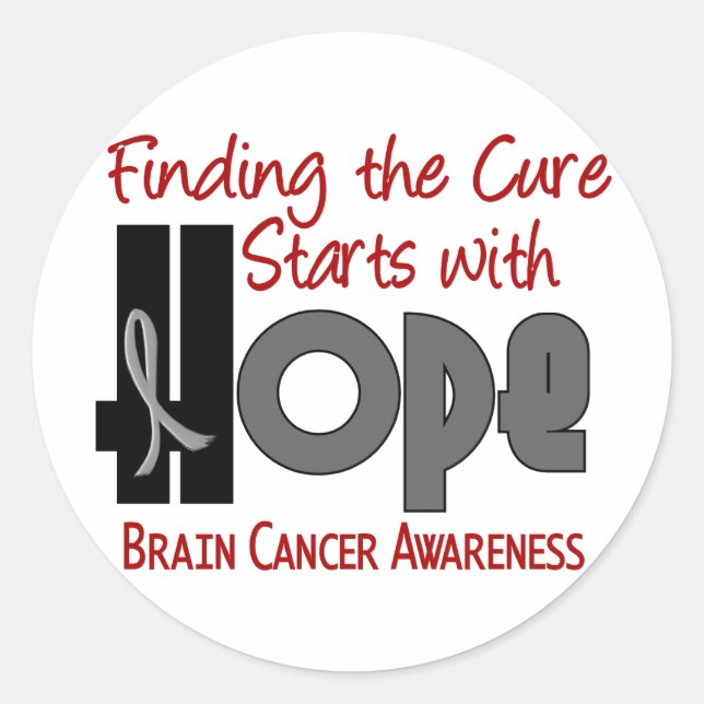 Brain Cancer HOPE 4 Classic Round Sticker (Front)