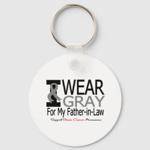 Brain Cancer I Wear Grey Ribbon My Father-in-Law Key Ring
