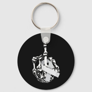 Brain Cancer Middle Finger G Ribbon Brain Cancer Key Ring