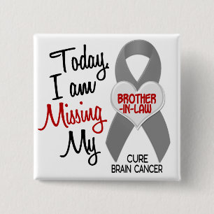 Brain Cancer Missing Miss My Brother-In-Law 1 15 Cm Square Badge