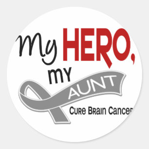 Brain Cancer MY HERO MY AUNT 42 Classic Round Sticker