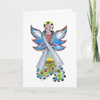 Brain Cancer Ribbon Angel Card