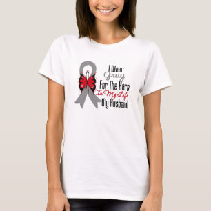 Brain Cancer Ribbon Hero My Husband T-Shirt