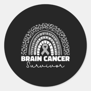 Brain Cancer Survivor For Women Grey Brain Cancer  Classic Round Sticker