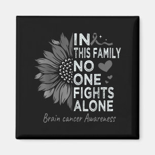 Brain cancer tumour awareness sunflower support magnet
