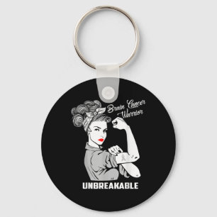 Brain Cancer Warrior Unbreakable Awareness Gift  Key Ring
