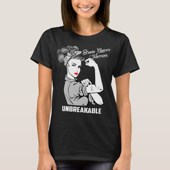 Brain Cancer Warrior Unbreakable T-Shirt (Front)