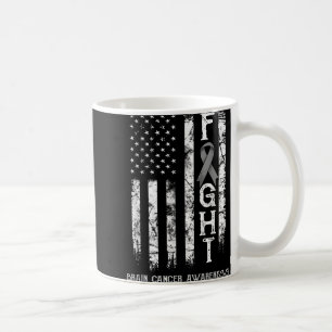Brain Cancer Warrior Us Flag Coffee Mug