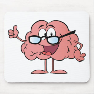Brain Cartoon Character Giving The Thumbs Up Mouse Pad
