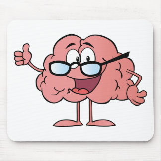 Brain Cartoon Character Giving The Thumbs Up Mouse Pad