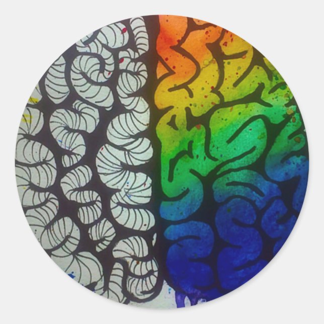 Brain Classic Round Sticker (Front)