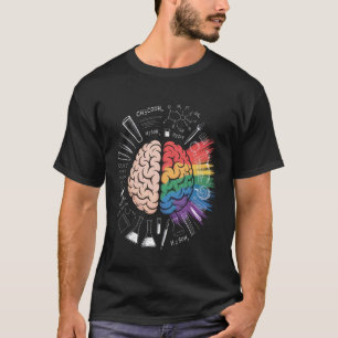 Brain Colourful Brain Anatomy Neurologist Science T-Shirt