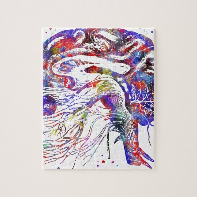 Brain cranial nerves, brain cranial nerves jigsaw puzzle (Vertical)