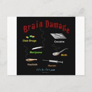 Brain Damage Black Postcard