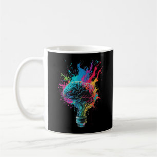 Brain Design With Colourful Bulb Explosion Coffee Mug