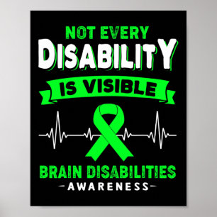 Brain Disabilities Awareness Not Every Disability  Poster