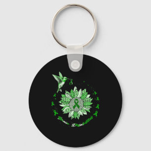 Brain Disabilities Awareness Sunflower Hummingbird Key Ring