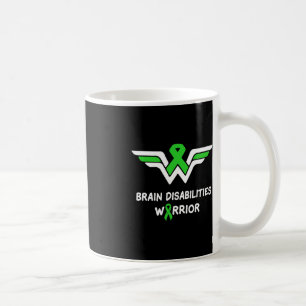 Brain Disabilities Awareness Warrior Green Ribbon  Coffee Mug