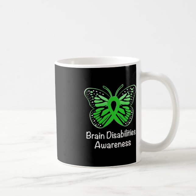 Brain Disabilities Awareness Warrior Support Green Coffee Mug (Right)