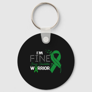 Brain Disabilities Warrior I'm Fine Feather Disab Key Ring