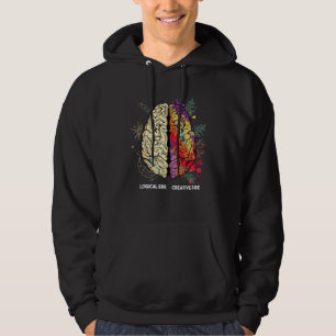 Brain Divided In Two Parts By A Creative And A Log Hoodie