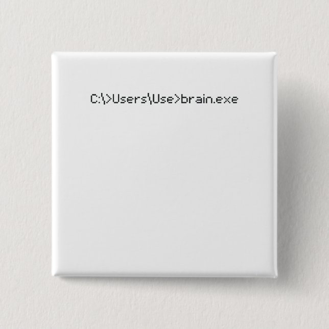 Brain.exe Fun Coder Programmer Computer 15 Cm Square Badge (Front)