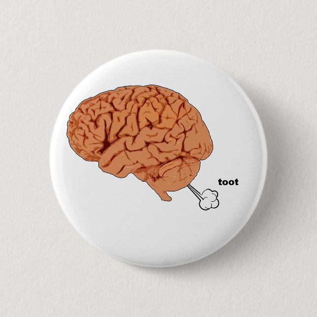 Brain fart 6 cm round badge (Front)