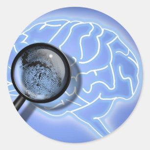 Brain fingerprint classic round sticker