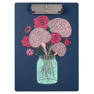Brain Flower Bouquet Clipboard