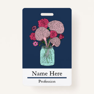 Brain Flower Bouquet ID Badge