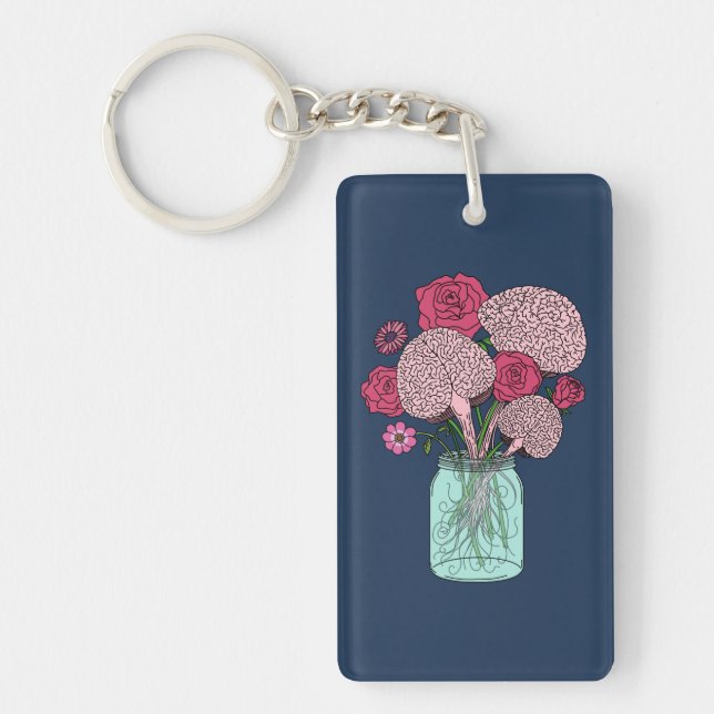 Brain Flower Bouquet Key Ring (Front)