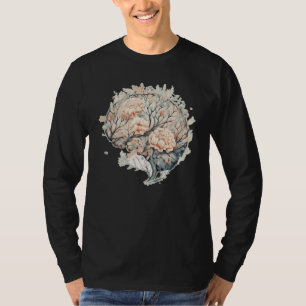 Brain Flower Neuro Science Floral Neurologist Ment T-Shirt