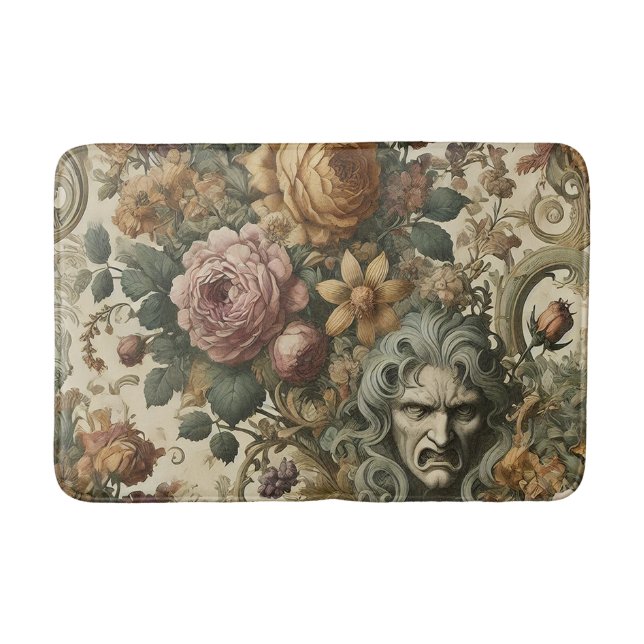 Brain Fog – Gothic Floral  Bath Mat (Front)