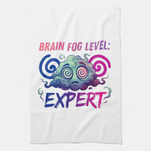 Brain Fog Level: Expert – Perimenopause Humour Tea Towel